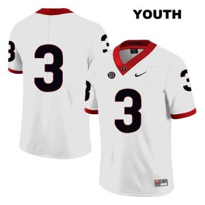 Youth Georgia Bulldogs NCAA #3 Tyson Campbell Nike Stitched White Legend Authentic No Name College Football Jersey XXL7654OU